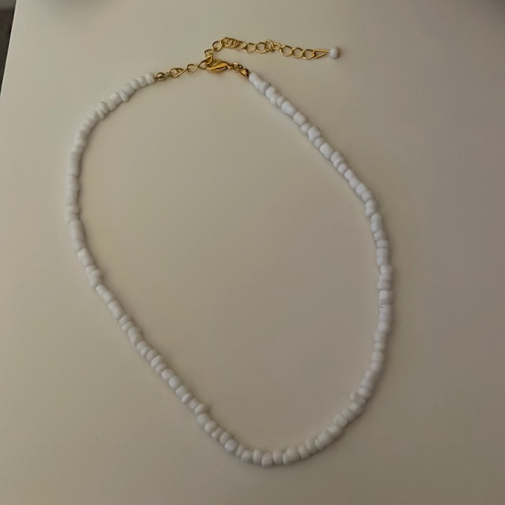 white beaded choker